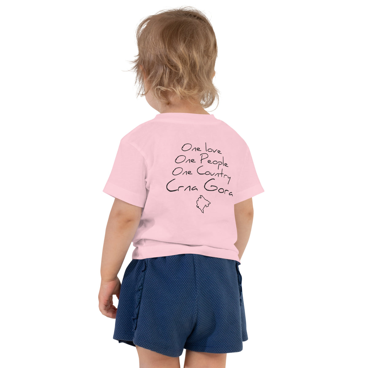 One love Crna Gora Toddler Short Sleeve Tee