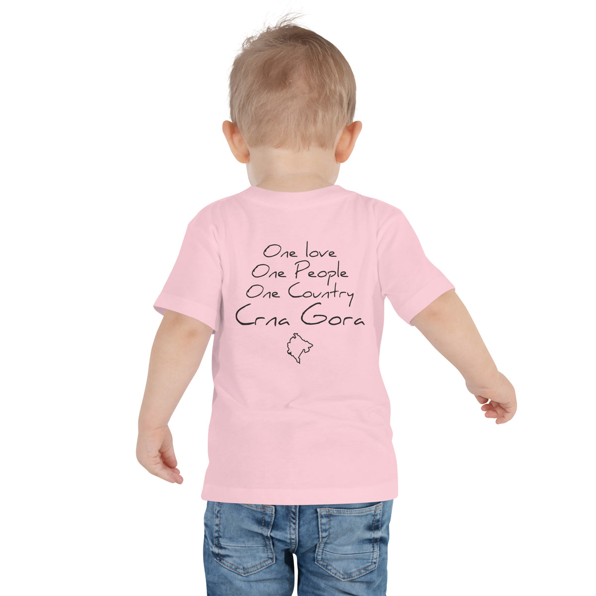 One love Crna Gora Toddler Short Sleeve Tee