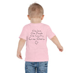 One love Crna Gora Toddler Short Sleeve Tee