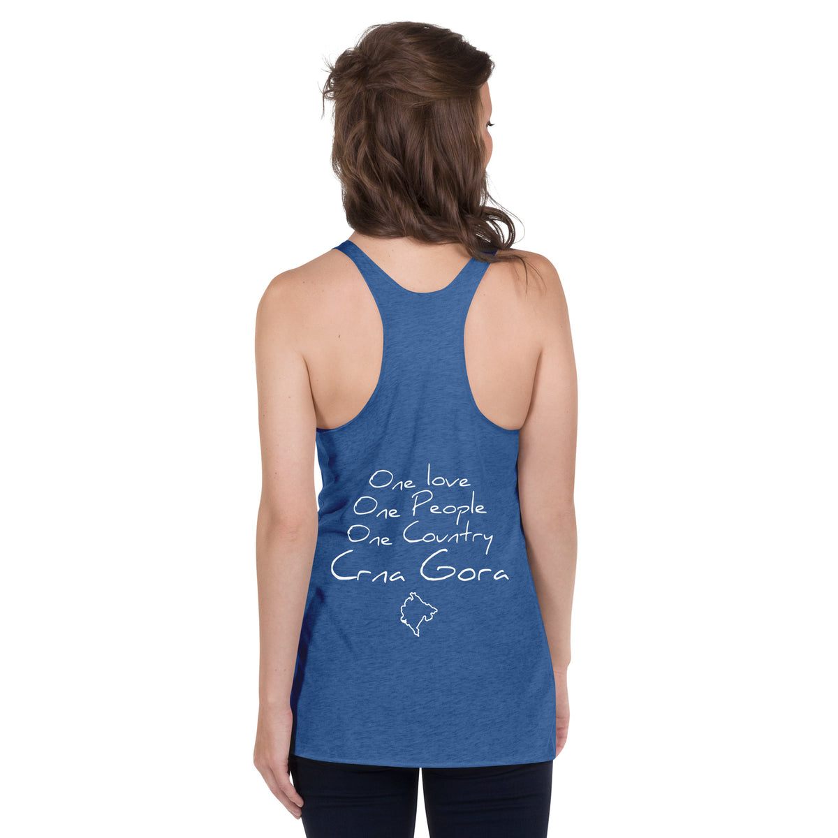 One love Crna Gora Women's Racerback Tank